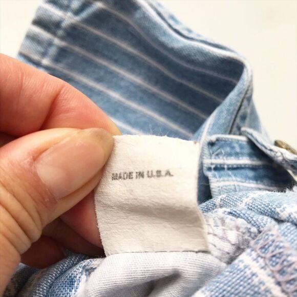 Vintage Oshkosh stripe denim overalls vestbak 18m - Picture 8 of 8